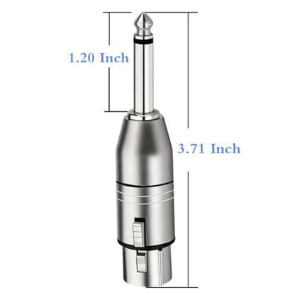 Unbalanced XLR Female to 1/4 Inch TS Mono Male Adapter, 2 Pack | Nickel-Plated Metal Housing with EMI/RFI Shielding, Low-Noise Signal Transmission for Mixer, Microphone & Amplifier - style: 1/4 inch TS Mono Male to XLR Female Adapter