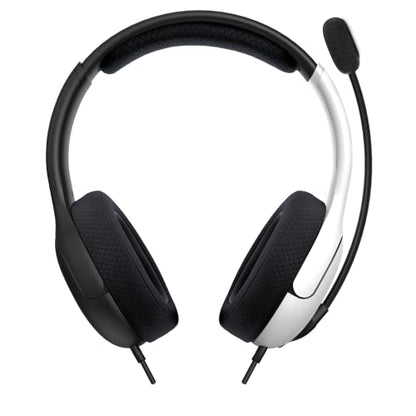 PDP Gaming AIRLITE Stereo Headset with Mic for Nintendo Switch/Switch Lite/OLED - Wired Power Noise Cancelling Microphone, Lightweight, Soft Comfort On Ear Headphones (Black & White) - color: Black & White
