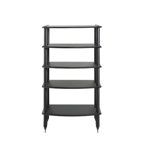 Pangea Audio Vulcan Five Shelf Audio Rack, Media Stand, and Components Cabinet 5 Shelf Carbon - color: 5 Shelf Carbon