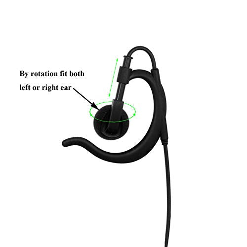 Two-Way Radio Ear-Clip Headset for Midland FRS,GMRS Radios-2 Pack | Compatible Midland Ear-Clip Headset and Midland Walkie Talkie Earpiece with PTT/VOX