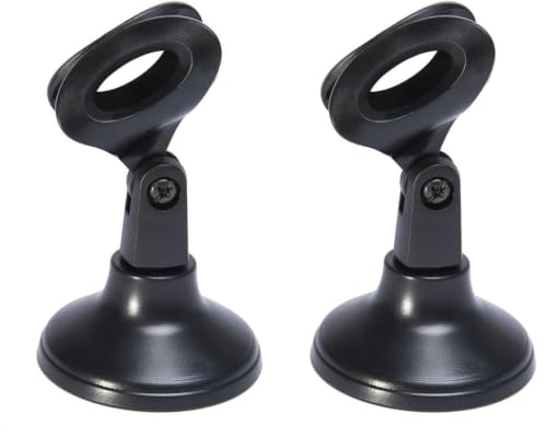 AKOAK Adjustable Portable Desktop Table Microphone Mic Stand Holder with Mic Clip for Computer Conference Studios Microphone,Podcasts, Online Chat, Lectures, and More (Pack of 2) - size: 11.7 cm (H) x 7.4 cm (W) (Pack of 2)