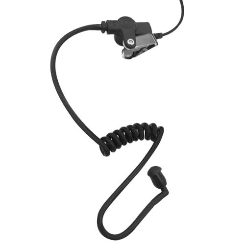 Acoustic Tube Replacement Ear Piece Coil Tubes for Two Way Radio Earpiece Walkie Talkie Headset(2Pack,Color) (Black)