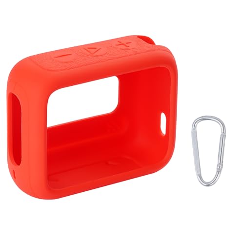 for JBL Go 4 Waterproof Bluetooth Speaker Silicone Cover, Red | Snug Fit, Portable Carabiner Clip, Shock Absorption, Drop Protection, Travel Lightweight Design, Protective Skin Case - color: Red Case