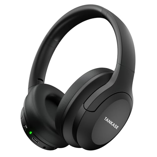 Active Noise Cancelling Headphones, Over-Ear Headphones Black | Wireless Blutooth Headphones with100H Playtime, Built-in Microphone, Lightweight & Foldable, Deep Bass for Work/Gym/Travel - color: Black