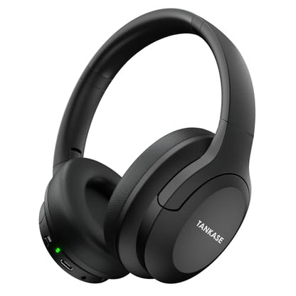 Active Noise Cancelling Headphones, Over-Ear Headphones Black | Wireless Blutooth Headphones with100H Playtime, Built-in Microphone, Lightweight & Foldable, Deep Bass for Work/Gym/Travel - color: Black