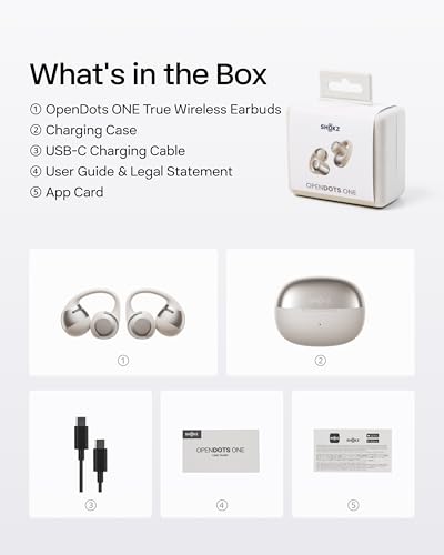SHOKZ OpenDots ONE Open-Ear Clip-On Bluetooth Earbuds, Grey, Dolby Audio - color: Grey