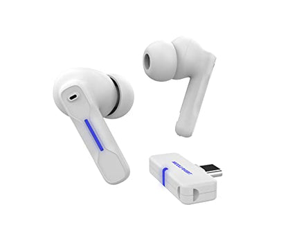 SW4 Wireless Earbuds for PC/Computer/Laptop - App Control - Dongle & Bluetooth - 30ms Low Latency - Headset with Mirophone for PC - Gaming Headset - Work Headphones - Headset for Work (White)