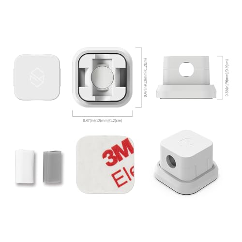 Sinjimoru Magnetic Cable Clips 3 Pack, Self Adhesive Cord Organizer, White