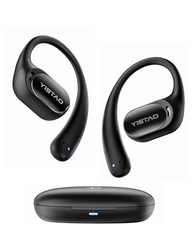 Open Ear Headphones with 35 Hours Playtime, True Wireless Air Conduction Earbuds Featuring Ear Hooks, Bluetooth 5.3, IPX6 Waterproof Design, Comfortable and Secure Fit for Sports - Black - color: Black