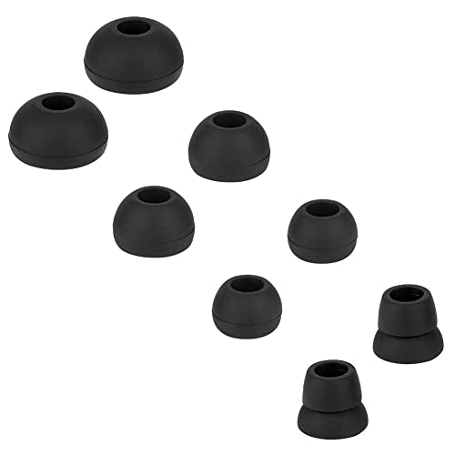 4 Pairs Silicone Earbud Tips Replacement Eartips Earbuds Cap Eartips Tips Compatible with Powerbeats 1/2/3 Wireless Beats by Dre Headphones (Black) - color: Black
