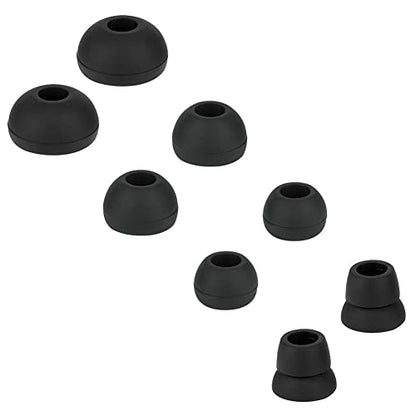 4 Pairs Silicone Earbud Tips Replacement Eartips Earbuds Cap Eartips Tips Compatible with Powerbeats 1/2/3 Wireless Beats by Dre Headphones (Black) - color: Black