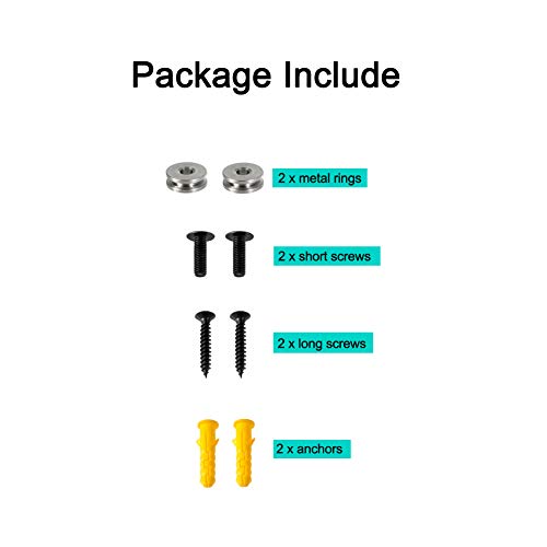 Soundbar Wall Mount Metal Hug Rings + Screws + Wall Anchors, Sturdy Hang Soundbar Wall Bracket Mounting Hardware Kit for Samsung HW-N950 HW-MS750 HW-MS751 HW-MS650 HWMS650 Subwoofer Speaker
