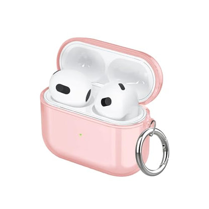 Aircawin Clear Case for Airpods 4, Full Protective Cover, Soft Transparent Shockproof TPU Case with Keychain - Pink - color: Clear Pink, size: Airpods 4