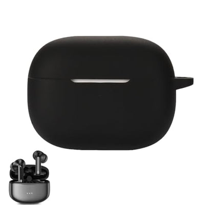 Silicon Case Cover Compatible with XIAOWTEK A40-PRO or SB03 Wireless Earbuds, Protective Skin with Keychain, with Hole for Charging - color: Black