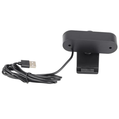 EBTOOLS 2K Full Webcam USB Camera with Built in Microphone, 360 Degree Rotation, Auto Focus Distance, Drive, for Live Broadcast, Net Class, Meeting (Black)
