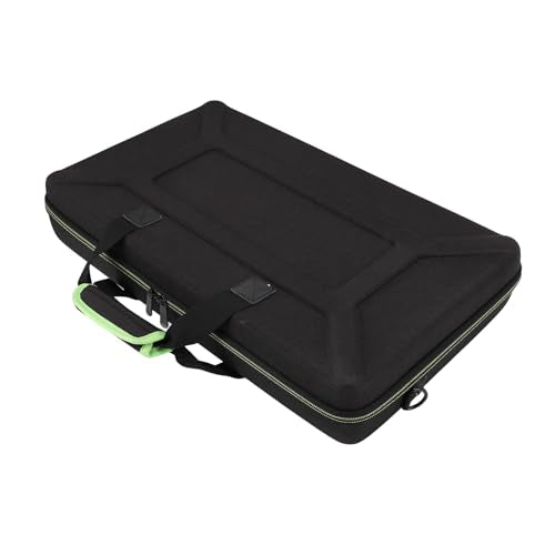 Focket DJ Controller Bag, EVA Padded Scratch Proof Material Carrying Case, Storage Case with Adjustable Shoulder Strap Internal Mesh Pocket and Bright Green Lining for DDJ FLX4 FLX2 400
