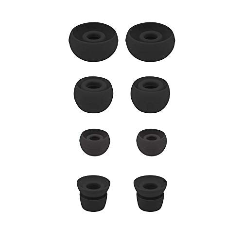Replacement Silicone Earbuds Ear Tips Eargels Buds Set Compatible with Beats Powerbeats 3 Powerbeats 2 Wireless in-Ear Earphones (4 Pairs/Black) - color: Black