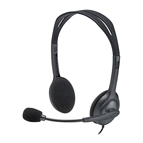 Logitech H111 Wired Headset Stereo Headphones - Black | Wired headphones, 3.5 mm audio jack, compatible with PC, Mac, laptop, smartphone, and tablet