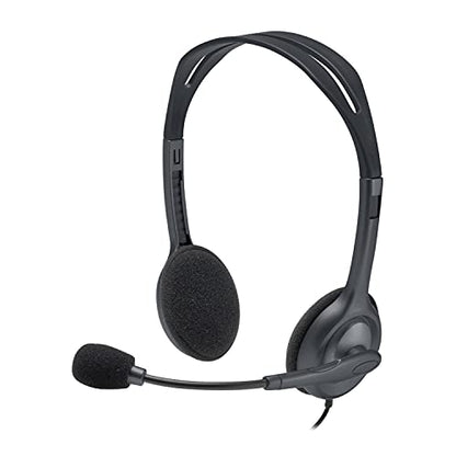 Logitech H111 Wired Headset Stereo Headphones - Black | Wired headphones, 3.5 mm audio jack, compatible with PC, Mac, laptop, smartphone, and tablet