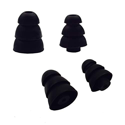 Triple Flange Replacement Eartips, Black - color: Black