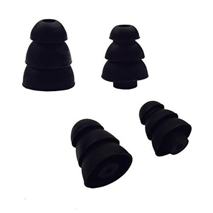 Triple Flange Replacement Eartips, Black - color: Black