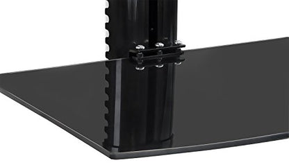 Mount-It! 2-Tier Floating TV Shelf, Tempered Glass, Wall Mount, Black - style: 2-shelf