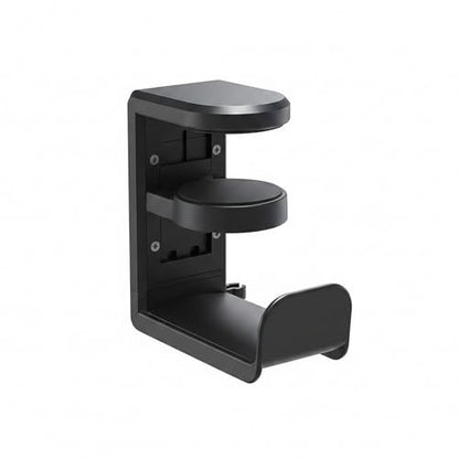 Under Desk Headphone Hanger Clamp, Rotating Mount for Sit-Stand Desks, No-Drill Installation, Paper-Based Composite (1 PC) - color: Black