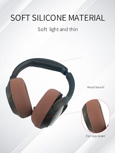 Silicone Case Cover for TOZO HT2 Headphones, Anti-Scratch, Washable Protective,Cover Comfortable Fit with Dustproof Mesh for HT2 Headphones Ear Pads,(Brown)