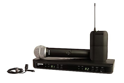 Shure BLX1288/CVL UHF Wireless Microphone System - Perfect for Church, Karaoke, Stage, Vocals - 14-Hour Battery Life, 300 ft Range | Includes Handheld & Lavalier Mics, Dual Channel Receiver | H8 Band - style: H8 Band (518-542 MHz)
