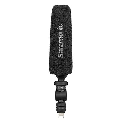 Saramonic SmartMic5 Di | Unidirectional Micro-Shotgun Microphone with Lightning for Apple iPhones and iPads for Videos, Vlogging, Live Streaming, Social Media Updates and More | Lightning connector with unidirectional pattern and shock mount for vlogging,