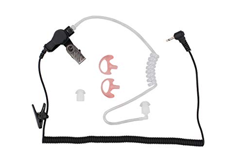 MOTOKU 2.5mm Earpiece Headset W/Coiled Tube for Harris Police Radio | for XG25 XG75 P7300, for Motorola Kenwood