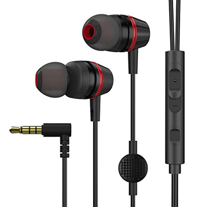1Mii Wired Earbuds with Microphone and Volume Control, In Ear Headphones Magnetic with Deep Bass, Noise Isolating, High Sound Quality Earphones with 3.5mm Jack for Phone, Android, PC, iPad, MP3(Black)