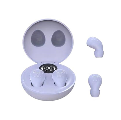 Invisible Wireless Earbuds for Sleep & Work, Mini Noise-Reducing Bluetooth Earphones, Comfortable in-Ear Design with Charging Case - color: Purple