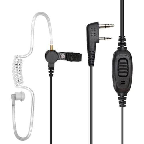 Retevis Surveillance Radio Earpiece, Coiled Cord, for H777/RT22/RT68/RT21 | Compatible with Pxton, Baofeng, Kenwood Walkie Talkie, Security, Police, Walkie Talkie Earpiece with Mic(10 Pack)