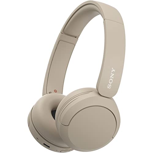 Sony WH-CH520 Best Wireless Bluetooth On-Ear Headphones with Microphone for Calls and Voice Control, Up to 50 Hours Battery Life with Quick Charge Function, Includes USB-C Charging Cable - Beige - color: Beige