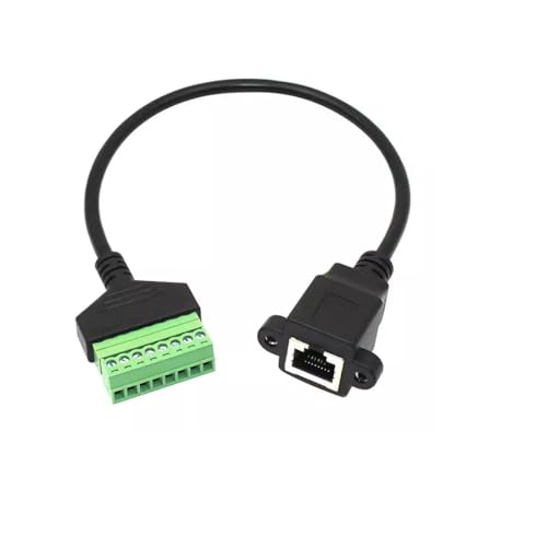 2Pcs RJ45 Female to 8Pin Screw Terminal Block Converter Ethernet Extender Network Adapter 1.97ft/60cm 8P8C Breakout Board Cable for Cat5 /6/7 AV CCTV Digital Internet CABLE-RJ45-8P-F - color: CABLE-RJ45-8P-F