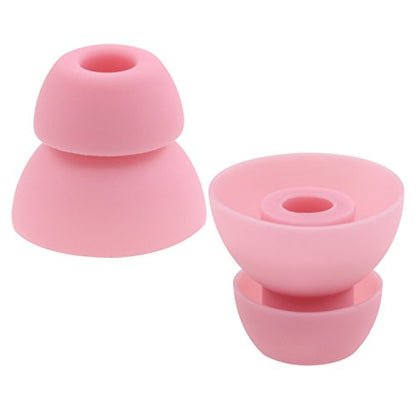 ALXCD Ear Tips for BeatsX in-Ear Headphone, 4 Pair SML & Double Flange Durable Soft Silicone Replacement Ear Bud Eartip, Fit for Beats by Dr. Dre BeatsX [4 Pair](Pink)