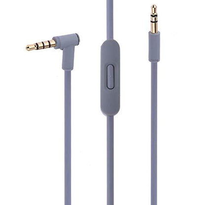 Solo Headphone 3.5mm Male to 3.5mm Male Audio Cable Cord line with Upgraded Microphone Compatible with Beats by Dre Headphone Solo/Studio/Pro/Detox/Mixr/Executive/Pill HD Sound Quality (Grey) - color: Grey