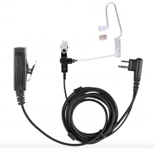 Mic & Earpiece 2 Wire Kit Compatible with Baofeng, 2-Pin Kenwood, Rugged Radios, Diga-Talk, TYT, AnyTone, Relm/BK Radio