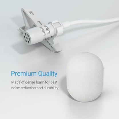 Foam Cover for Lavalier Lapel Microphone, Windscreen for Mini Clip-On Lav MIC, Foam Cover, 10-Pack, White - color: Foam Cover, 10-Pack, White