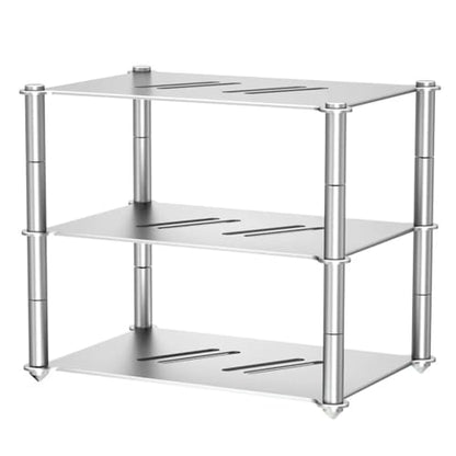 COYEUX Aluminum Audio Component Rack, Hifi Audio Stand With Vented Holes, Stackable, Expandable Storage For Amplifier Dac Turntable Home B - size: B