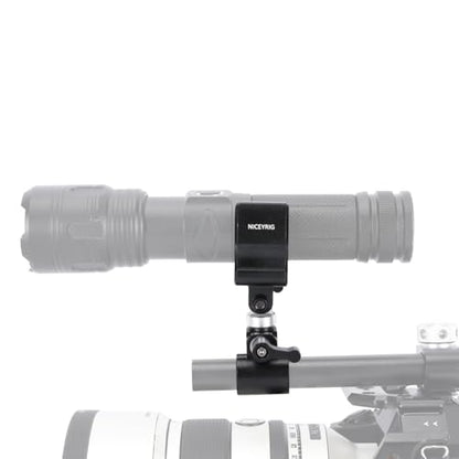 NICEYRIG Shotgun Microphone Holder Universal for Microphone/LED Torch - 628 | 18.5mm - 35mm Adjustable Aluminum Clamp for 15mm Rod Mount Shocks and Noises Absorption