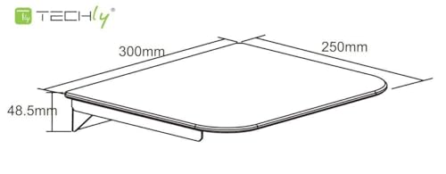 TECHLY Wall Shelf for Audio-Visual Equipment ICA-DRS 504 – AV Equipment Shelves (Black, Aluminium, Wall, Glass)