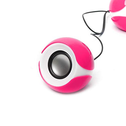 Frisby Audio FS-810 2.0 Stereo USB Powered Computer Speakers - 8W Output, 90Hz Frequency, Volume Control, Compact Desktop & Laptop Audio System (Pink) - color: Pink