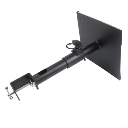 Adjustable Clamp-on Speaker Stand with 360° Swivel, Height Adjustment & Earphone Holder for Desk, Bookshelf, Computer Speakers - Black(Individually)