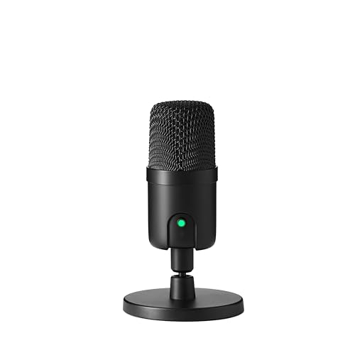 Amazon Basics Condenser Microphone for PC, Cardioid Pickup, USB Mic for Streaming, Recording, and Podcasting, 360° Adjustable Stand, Plug and Play, 5.8" x 3.4", Black