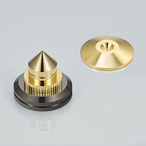 Speaker Spikes Adjustable Floor Protectors 8pcs with Adhesive, Gold - color: Gold
