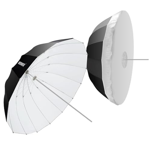 NEEWER 41"/104cm Parabolic Reflective Umbrella Photography with White Inner, Soft Lighting with Diffuser Cover, Bag, Quick Fold for Camera Photo Studio Video Light Shooting Monolight Flash, NS1U - color: White, size: 41"