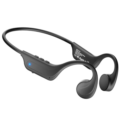 New Bone Conduction Headphones Bluetooth 6.0, Open Ear Earbuds with Mic, Premium Sound, 3 EQ Modes, 10H Playtime, 25g Lightweight, IP65 Waterproof Sports Headphones for Running Cycling Hiking（Black） - color: Black