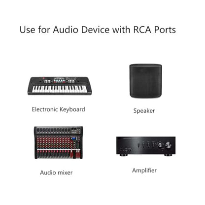 RCA Splitter 1 Male to 2 Female Audio Cable Adapter for Speaker Phono Mixer